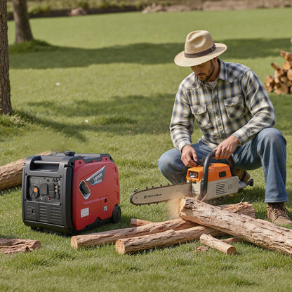 VEVOR Inverter Generator, 4200W Peak Watt Quiet Inverter Generator, Electric Start Inverters Generators for Home Outdoor, Gas Powered, Stable Power, CO Sensor, RV Ready 8.3A Outlet, Long Run Time - BCGBPFDJJYSDPGIXY001V5 - view 9