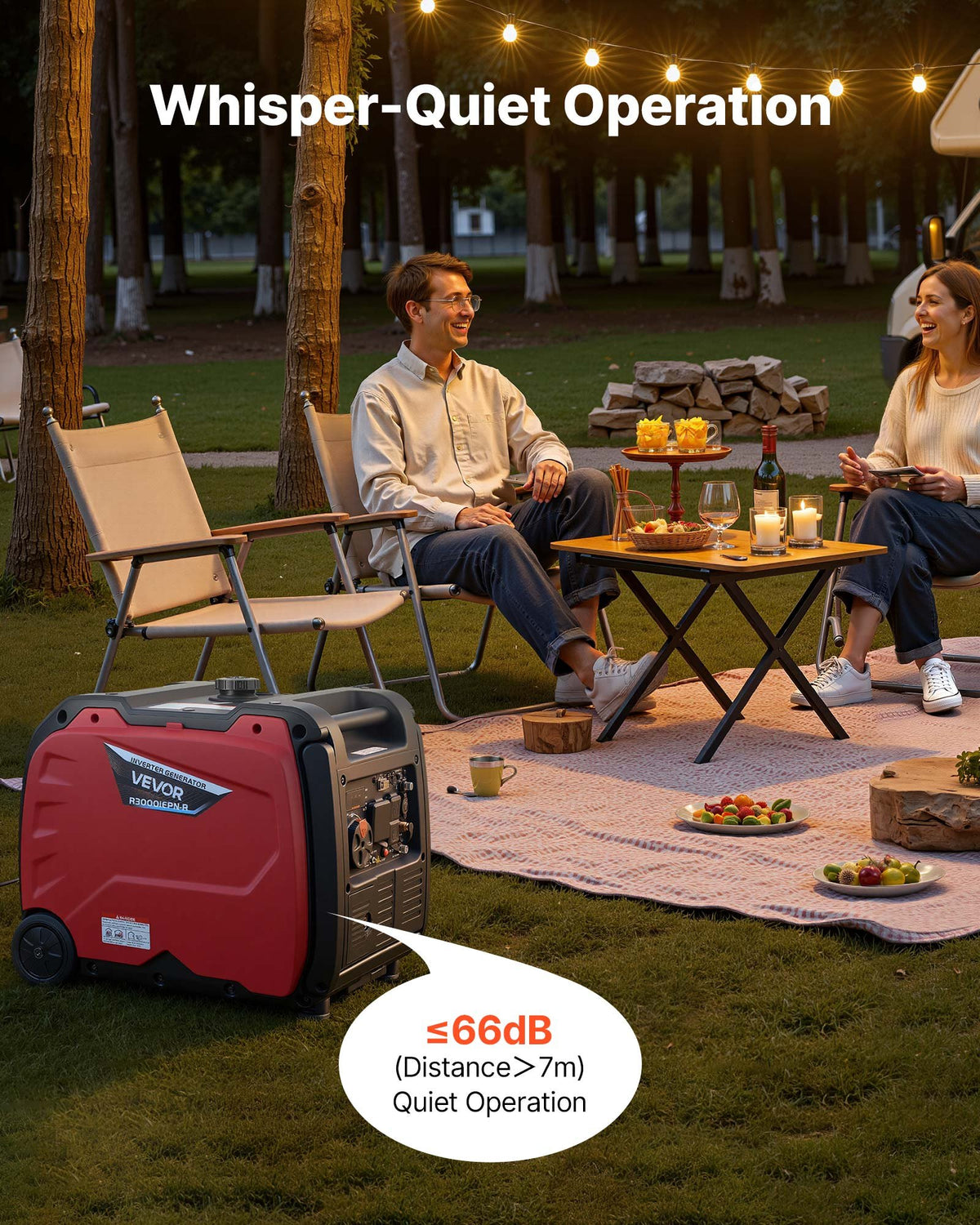 VEVOR Inverter Generator, 4200W Peak Watt Quiet Inverter Generator, Dual Fuel Inverters Generators for Home Outdoor, Gas & LPG Powered, Stable Power, CO Sensor, RV Ready 8.3A Outlet, Long Run Time - BCGBPFDJJYSSRKE2X001V5 - view 5