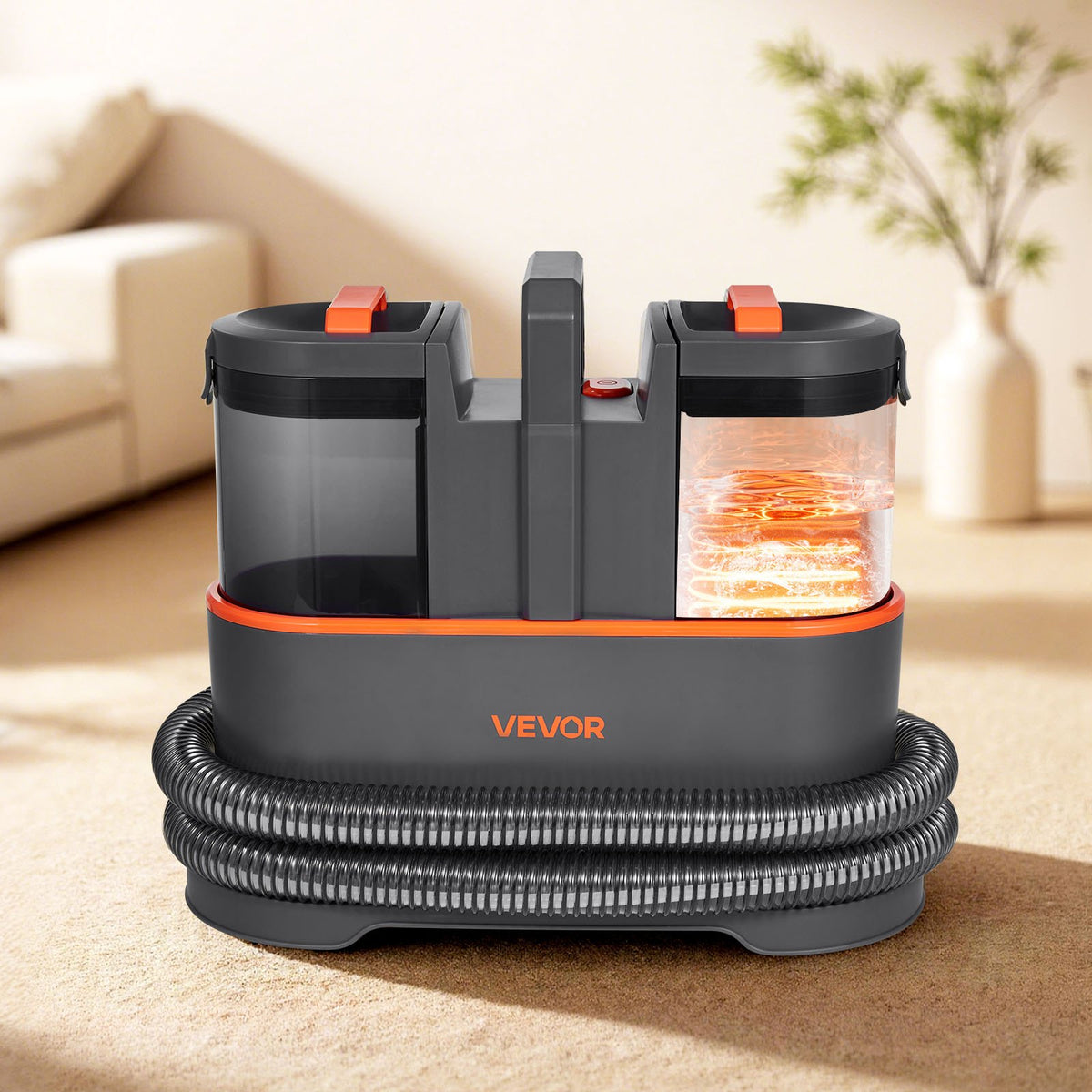 VEVOR Carpet Cleaner Machine, 50.72 oz Clean Water Tank & 27.05 oz Dirty Water Tank, Portable Upholstery Shampooer, 11.5Kpa Handheld Furniture Extractor, Spot and Stain Deep Cleaner for Rug Couch Car - BCGBXSDTQXJY9ES2J001V1 - view 9