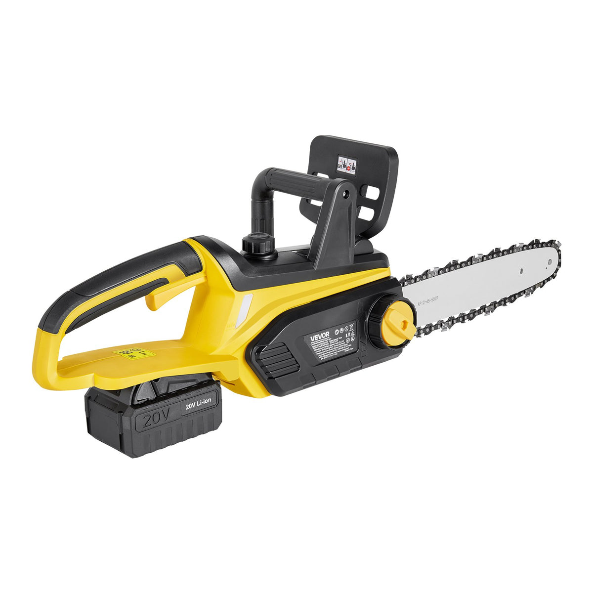 VEVOR Cordless Chainsaw, 20V 12-Inch Brushless Chainsaw Battery Powered, 4.0Ah Battery and Rapid Charger Included, Handheld Electric Chain Saw for Tree Felling, Wood Cutting, Pruning, and Trimming - BCGDDLJWX20VLYJ05001V1 - view 10
