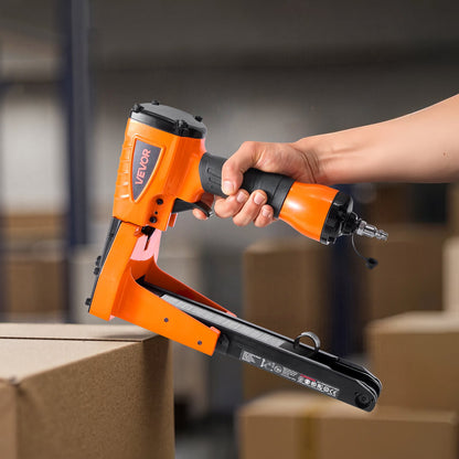 VEVOR Pneumatic Carton Closing Stapler, 13 Gauge Pneumatic Cardboard Staple Gun for 1-3/8 inch Crown 5/8" & 3/4" Length, Depth-Adjustable 70-120 PSI Air Staple Gun for Boxes Carton Closing, Packaging - BCGDSDDQ16GAIKDKG001V0 - view 9