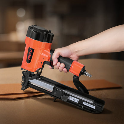 VEVOR Pneumatic Staple Gun, 16 Gauge 1-inch Wide Crown Pneumatic Stapler 5/8" to 1-1/2" Length, 70-120PSI Air Staple Gun with Two Firing Modes for Roof Decking, Wall Sheathing, Fencing, Subflooring - BCGDSDDQ16GASWKGT001V0 - view 9