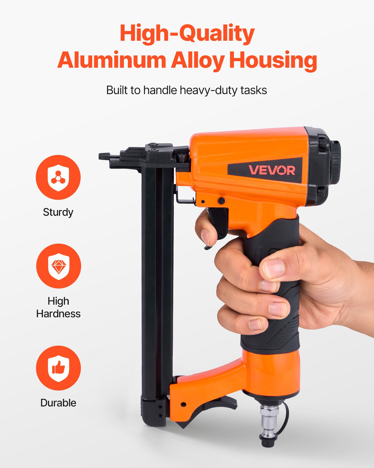 VEVOR Pneumatic Staple Gun, 20 Gauge T50 Pneumatic Upholstery Stapler for 7/16" Crown 5/32"-5/8" Length Staples, 70-110 PSI Air Staple Gun for Woodworking, Upholstering, Fabric, Crafts, DIY Projects - BCGDSDDQ20GAVNSI5001V0 - view 6