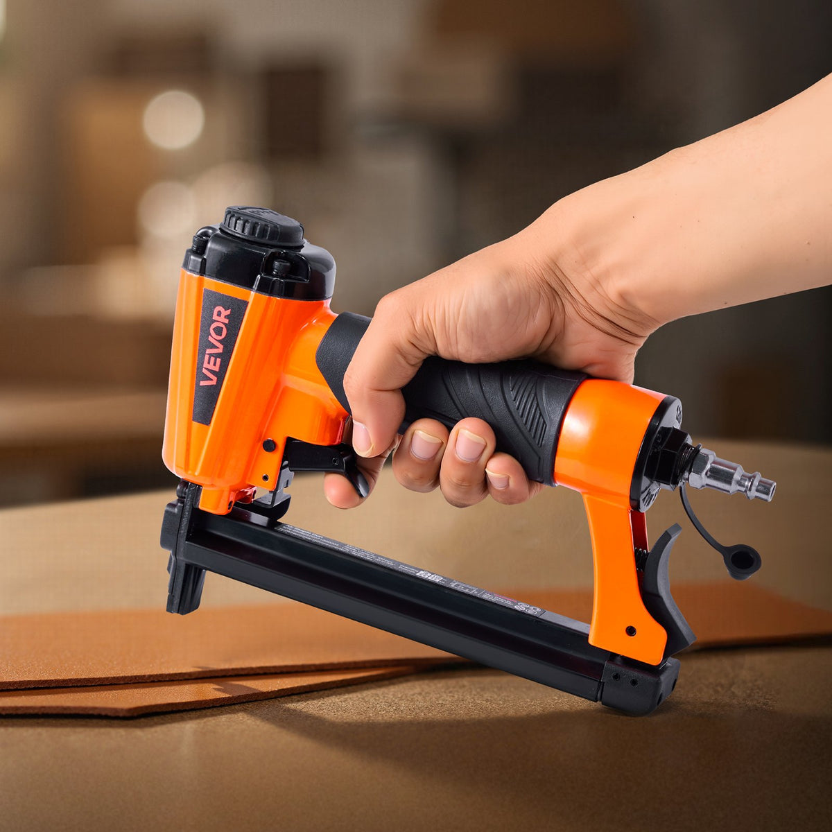 VEVOR Pneumatic Staple Gun, 20 Gauge T50 Pneumatic Upholstery Stapler for 7/16" Crown 5/32"-5/8" Length Staples, 70-110 PSI Air Staple Gun for Woodworking, Upholstering, Fabric, Crafts, DIY Projects - BCGDSDDQ20GAVNSI5001V0 - view 9