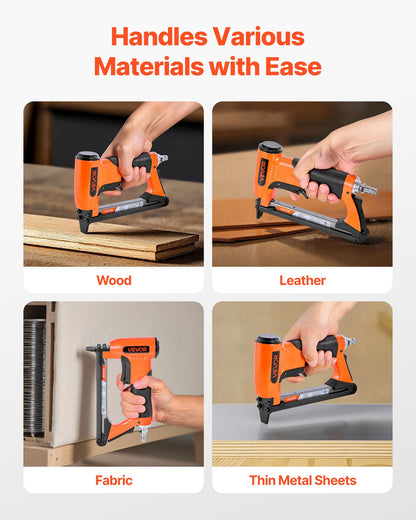 VEVOR Pneumatic Staple Gun, 20 Gauge Air Upholstery Stapler for 50 Series Fine Wire Staples 1/2" Crown 1/4"-5/8" Length, Max 110PCS Loading Air Staple Gun for Upholstering, Woodworking, DIY Projects - BCGDSDDQ20GAZULJS001V0 - view 7
