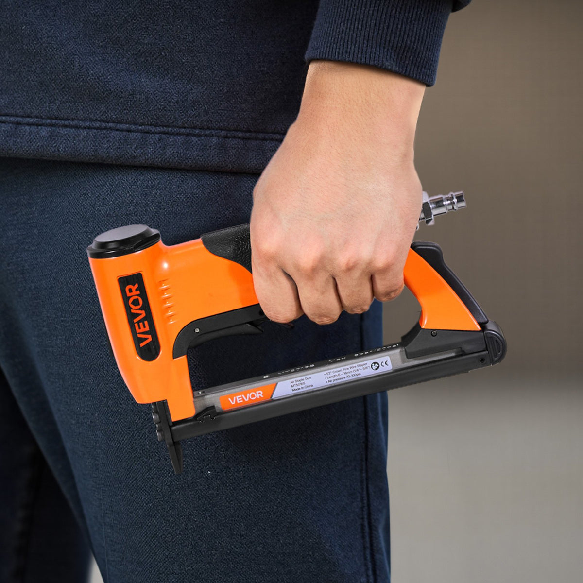 VEVOR Pneumatic Staple Gun, 20 Gauge Air Upholstery Stapler for 50 Series Fine Wire Staples 1/2" Crown 1/4"-5/8" Length, Max 110PCS Loading Air Staple Gun for Upholstering, Woodworking, DIY Projects - BCGDSDDQ20GAZULJS001V0 - view 9