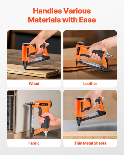 VEVOR Pneumatic Staple Gun, 22 Gauge Air Upholstery Stapler for 71 Series Fine Wire Staples 3/8" Crown 1/4"-5/8" Length, Max 180PCS Loading Air Staple Gun for Upholstering, Woodworking, DIY Projects - BCGDSDDQ22GAOD6LE001V0 - view 7