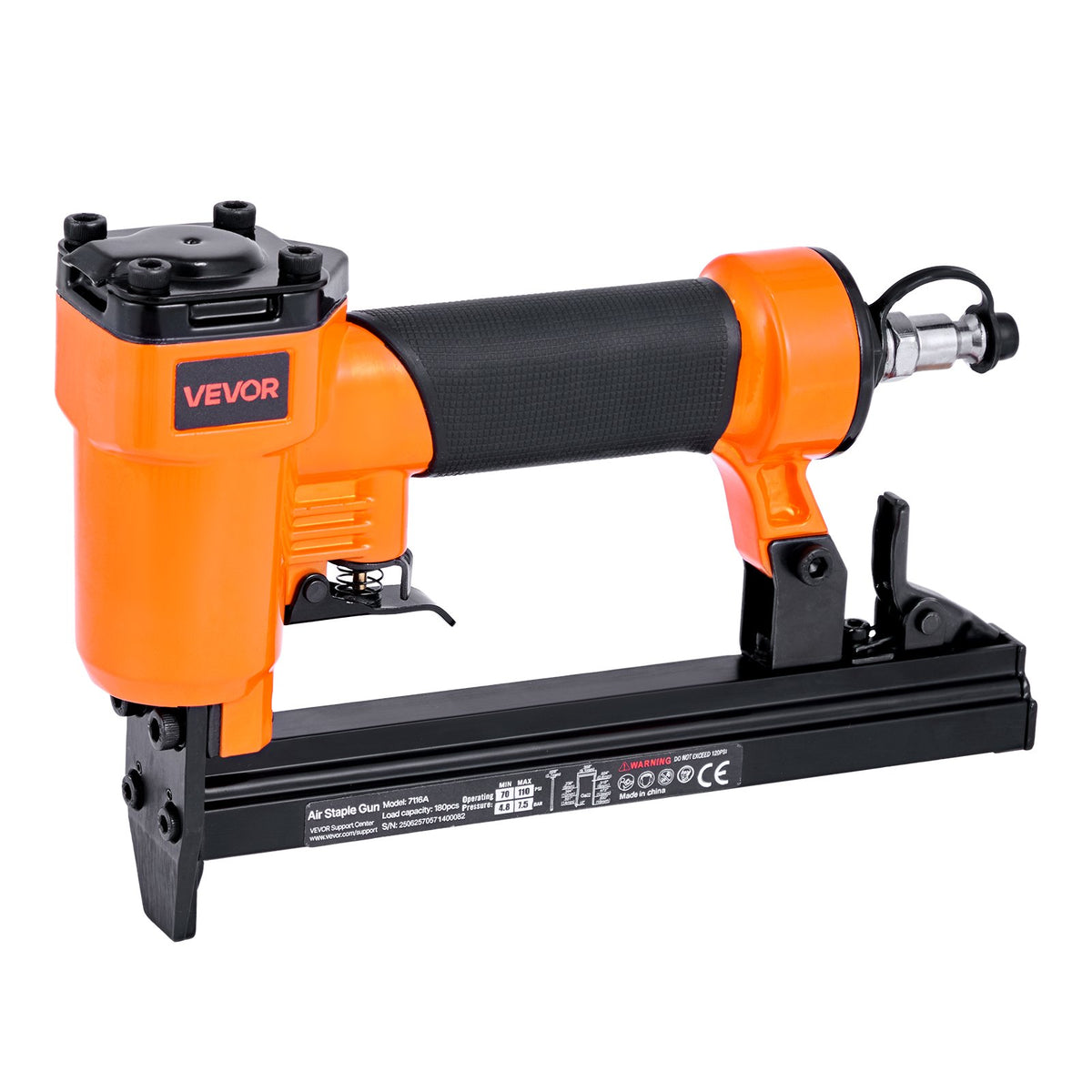 VEVOR Pneumatic Staple Gun, 22 Gauge Pneumatic Upholstery Stapler for 71 Series Fine Wire Staples 3/8-inch Crown 5/32"-5/8" Length, 70-110 PSI Air Staple Gun for Woodworking, Upholstering, DIY Project - BCGDSDDQ22GASJHIH001V0 - view 10