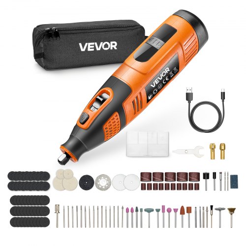 VEVOR 119-Piece Cordless Rotary Tool Kit, DC12V Portable Mini Power Rotary Tool, 28-Level Speed 5000-32000 RPM Multi-Purpose DIY Tools for Engraving, Sanding, Polishing, Carving, Cutting, DIY Crafts - BCGXZGJTJWSDF82RW001V9 - view 2