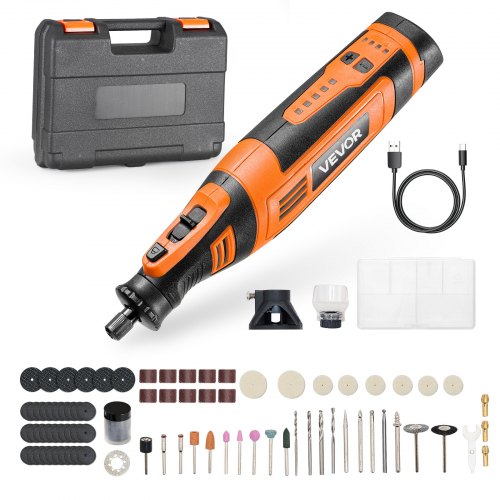 VEVOR 136-Piece Cordless Rotary Tool Kit, DC8V Portable Mini Power Rotary Tool, 5 Speeds 5000-30000RPM Multi-Purpose DIY Tools for Engraving, Sanding, Polishing, Carving, Grinding, Cutting, DIY Craft - BCGXZGJTJWSDXP1CC001V9 - view 2