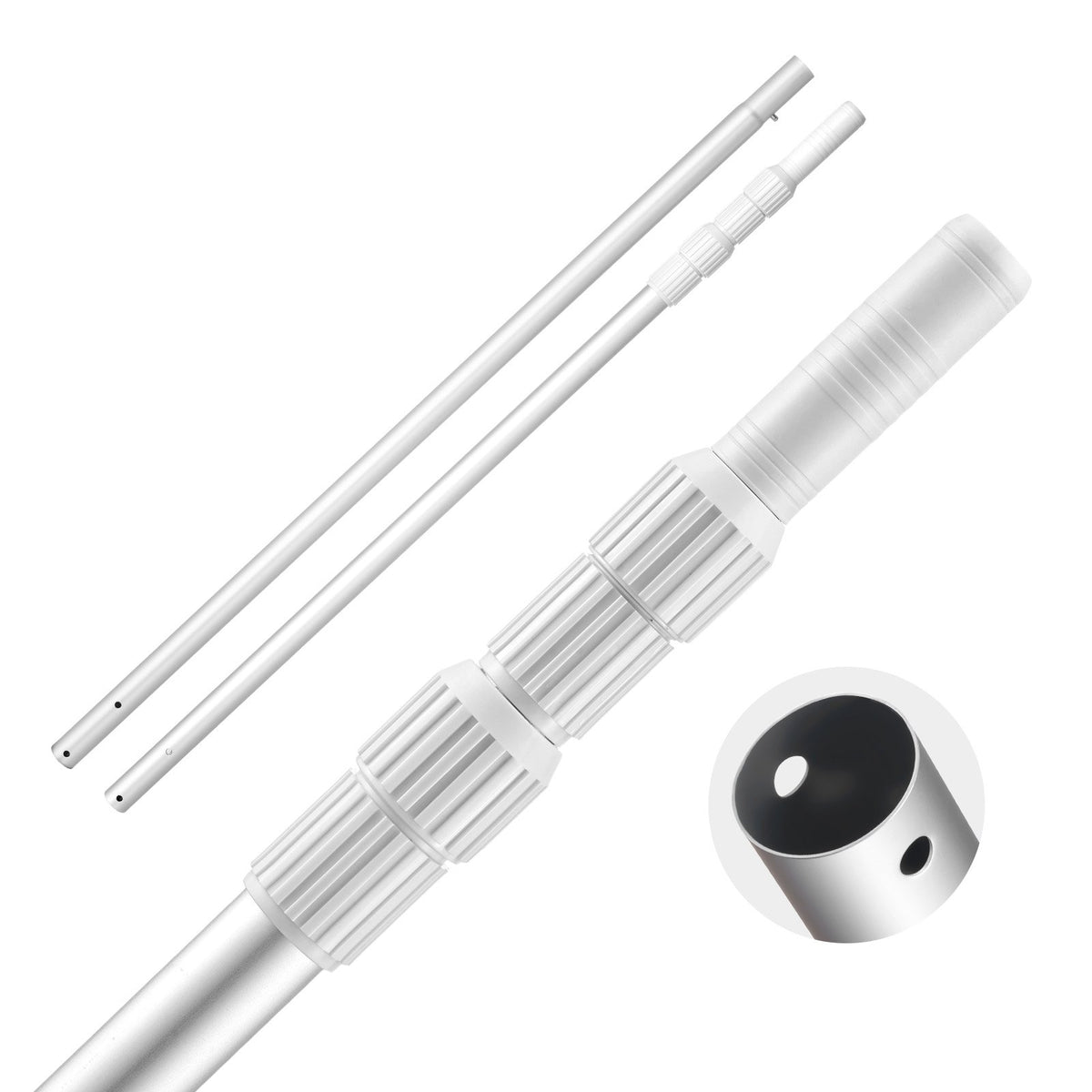 VEVOR Pool Pole, 3.4 to 12 Ft Telescoping Swimming Pool Cleaning Poles, Professional Adjustable Telescopic Pole with Extension Pole, Heavy Duty Cleaner Stick for Skimmer Net, Rake, Brush, Vacuum Head - BCGYCQJTJYCGUEC1M001V0 - view 1