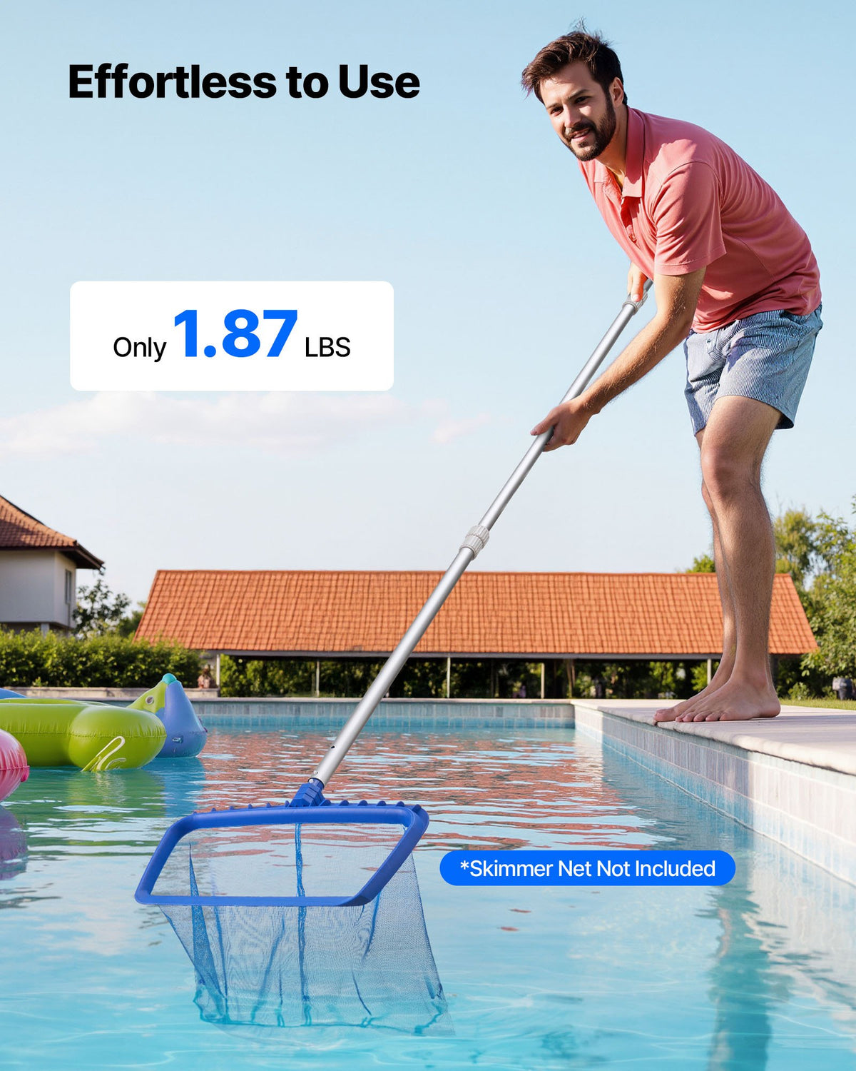 VEVOR Pool Pole, 3.4 to 12 Ft Telescoping Swimming Pool Cleaning Poles, Professional Adjustable Telescopic Pole with Extension Pole, Heavy Duty Cleaner Stick for Skimmer Net, Rake, Brush, Vacuum Head - BCGYCQJTJYCGUEC1M001V0 - view 7
