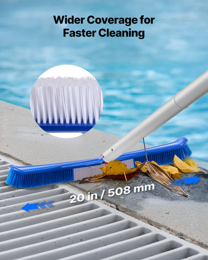 VEVOR Swimming Pool Cleaning Kit, Includes 2 Detachable Brush Heads (20 Inch / 5.5 Inch) and 2 Pool Skimmer Nets, 4-in-1 Inground/Above Ground Pools Cleaning Tools Set for Leaf, Fine Mesh, No Poles - BCGYCQJTJYCQOQBUJ001V0 - view 6