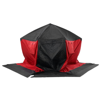 VEVOR Portable Ice Shelter, 4-6 Person Insulated Pop-Up Ice Fishing Tent, 50 Square Feet Fishable Area, Thermal Ice Shanty for Winter Fishing, Ice Cube with Anchors, Ropes, Carrying Bag, 130"x130" - BDBHS1301307N04PFV0 - view 10