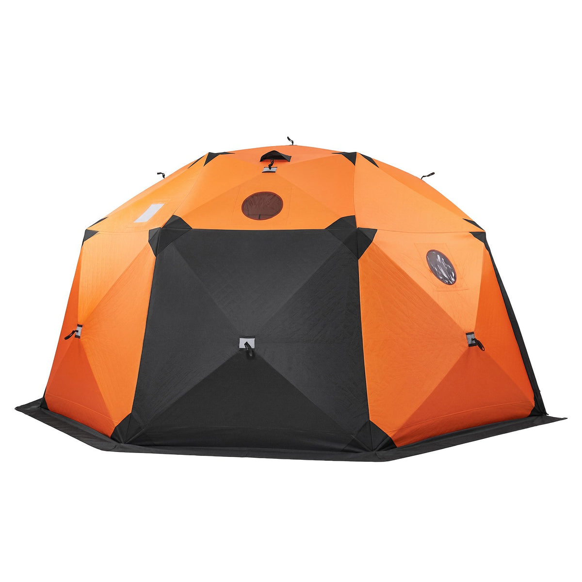 VEVOR Pop Up Ice Fishing Tent 8-10 Person 158x169x92 in Insulated Shelter, for Winter Fishing, 153 sq ft Area, 600D 4-Layer Fabric, Portable Hub-Style Shanty Cube with Anchors, Ropes, Carrying Bag - BDBHSJMK13M16PZSX001V0 - view 10