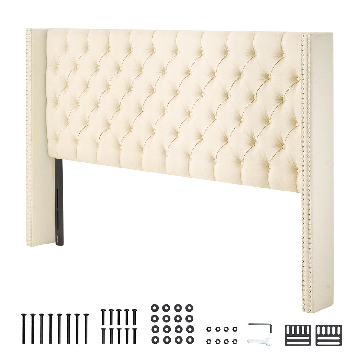 VEVOR Headboard, King Size Headboard with Adjustable Height, Comfortable Diamond Tufted for King Size Bed, W84.1 x H (54.33-60.24) x D 8.27 in, Ideal for Bedroom, Hotel, Homestay, Dormitory, Cream - BDDCTBBLRBZL7FWXE003V0 - view 10