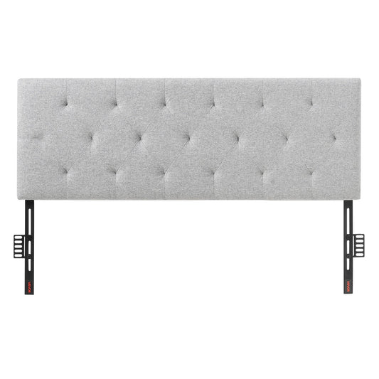 VEVOR Headboard, Full Size Headboard with Adjustable Height, Comfortable Diamond Tufted for Full Size Bed, W 56.3 x H（35.6-47.4）inches, Ideal for Bedroom, Hotel, Homestay, Dormitory, Light Grey - BDDCTBFULLW5EX1OJ002V0 - view 1