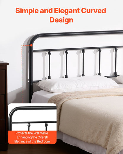 VEVOR Metal Headboard, Queen Size Headboard with Adjustable Height, Metal Headboard for Queen Size Bed, W59.65 x H40.55 x D1.5 inches, Ideal for Bedroom, Hotel, Homestay, Dormitory, Black - BDDCTBJSZLKS25Z0O002V0 - view 4