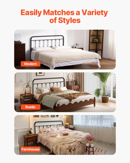 VEVOR Metal Headboard, Queen Size Headboard with Adjustable Height, Metal Headboard for Queen Size Bed, W59.65 x H40.55 x D1.5 inches, Ideal for Bedroom, Hotel, Homestay, Dormitory, Black - BDDCTBJSZLKS25Z0O002V0 - view 7