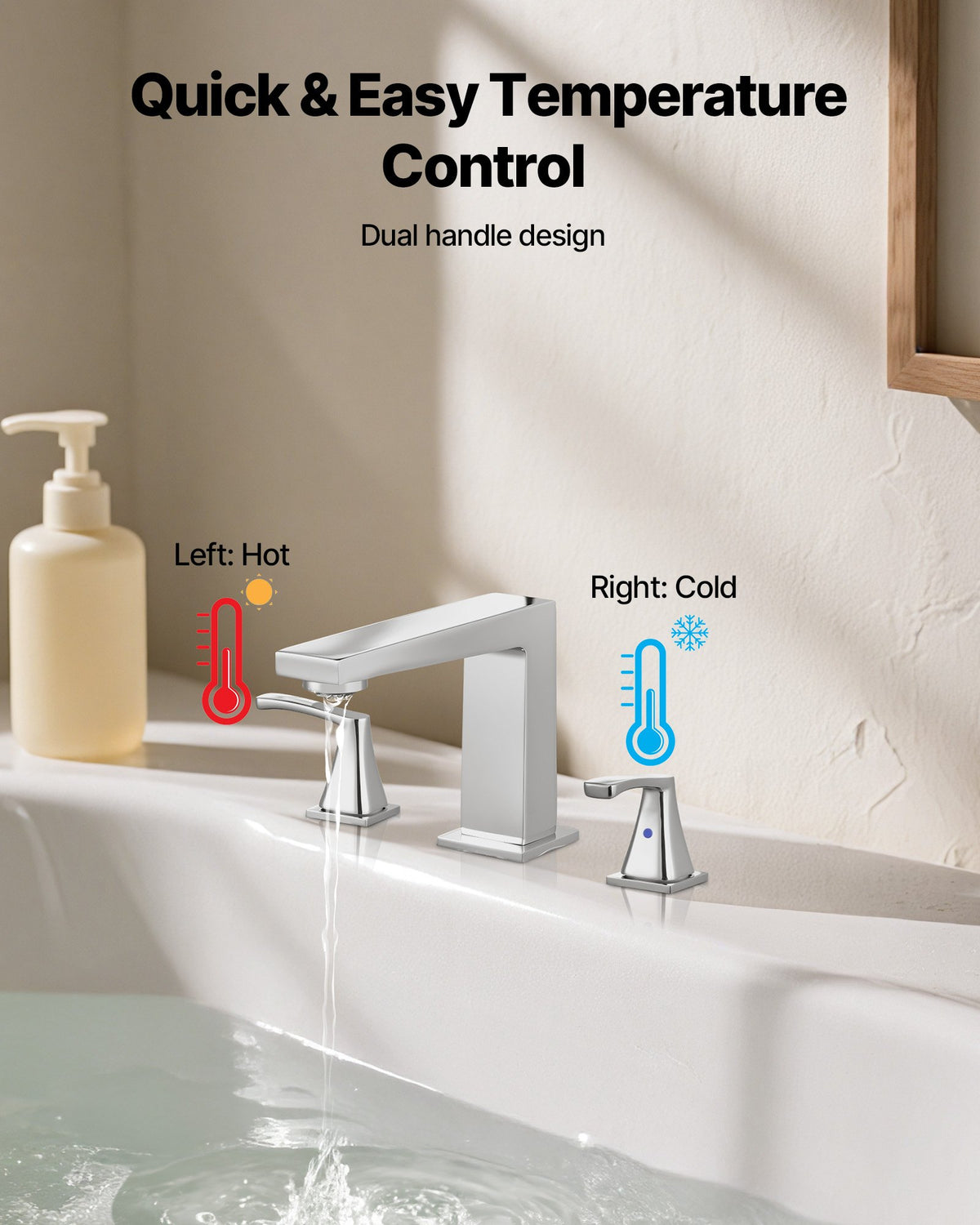 VEVOR Roman Tub Faucet, 3 Hole Waterfall Bathtub Faucet, Bath Tubs Faucets Set with 2 Handles, Roman Tub Faucets Deck Mount for Pet Washing, Baby Care, Adult Bathing, Silver, Right-Angle Tub Faucet - BDFDPKBDHS2GEB2LM001V0 - view 7