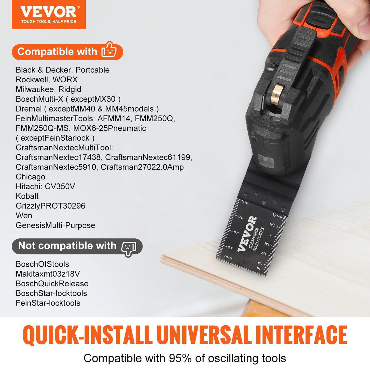 VEVOR Oscillating Tool Blades - Select Your Configuration - BDGJDPQR50PCSVDUMV0 - view 2