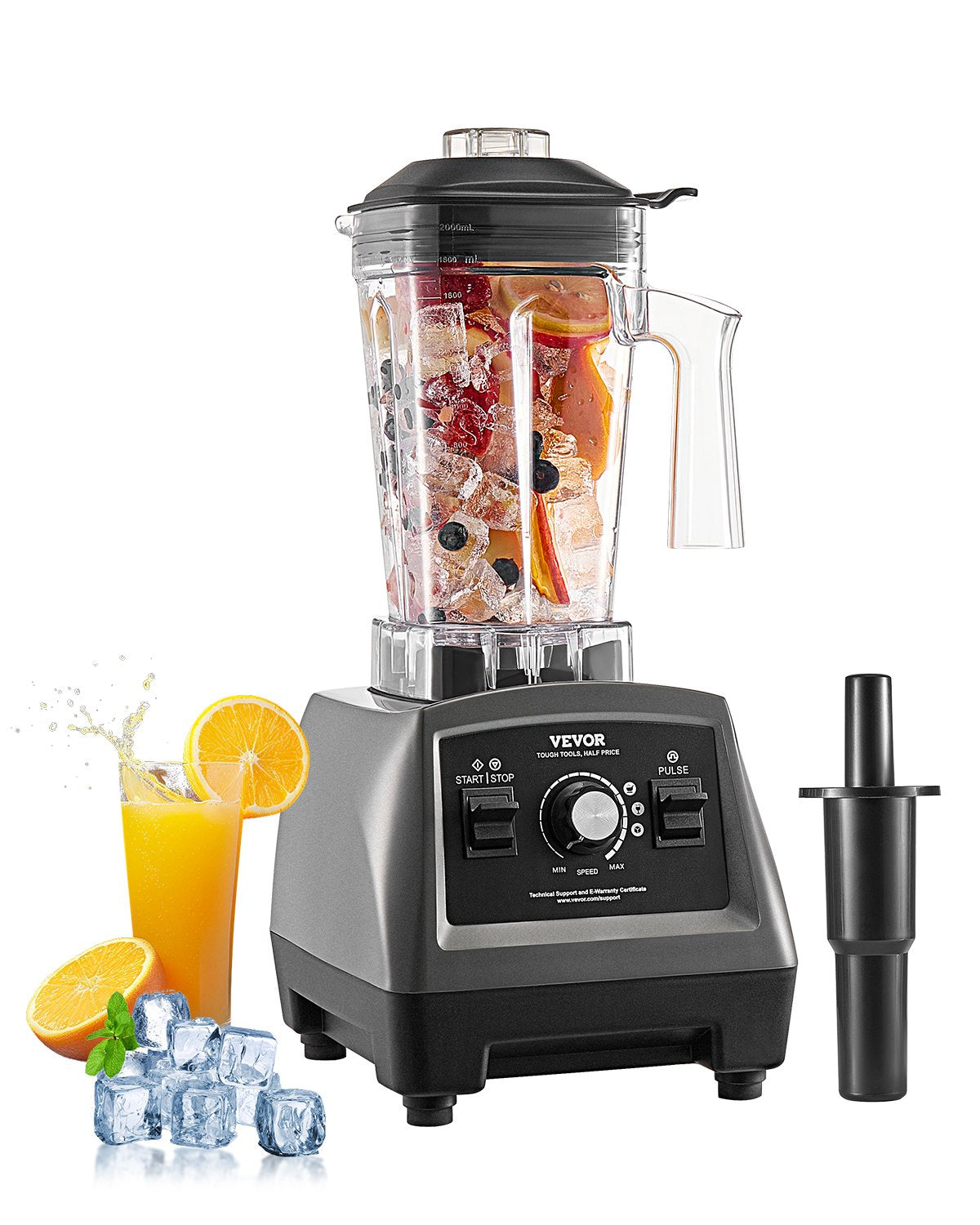 VEVOR Blender for Smoothies, 61 oz 1400W, Professional Blender with Powerful Motor, Multi-Functional Food Processing Blender for Smoothie/Milkshake/Juice, Fits for Kitchen - BDJYZSBJBJ18FLWC8V1 - view 1
