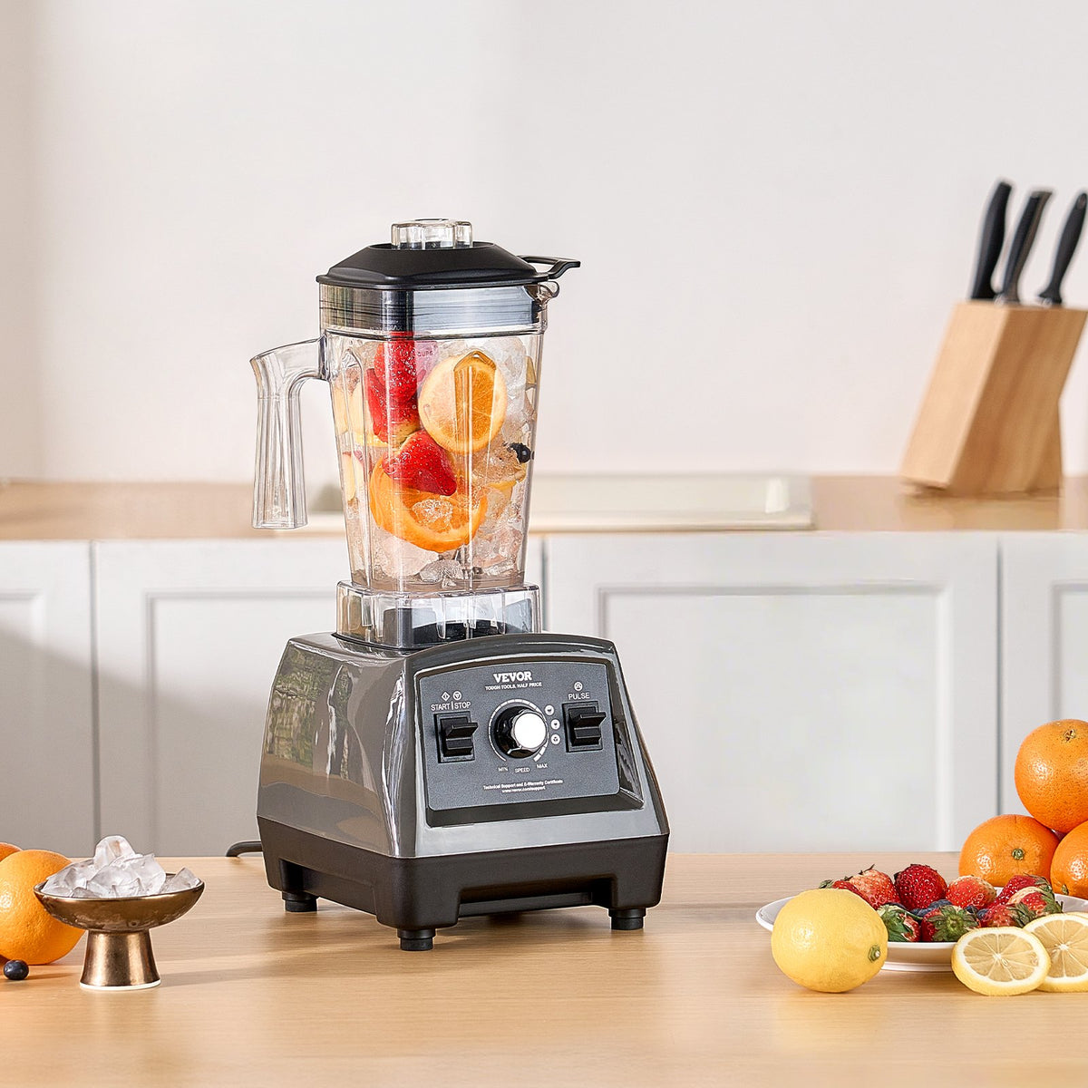 VEVOR Blender for Smoothies, 61 oz 1400W, Professional Blender with Powerful Motor, Multi-Functional Food Processing Blender for Smoothie/Milkshake/Juice, Fits for Kitchen - BDJYZSBJBJ18FLWC8V1 - view 9