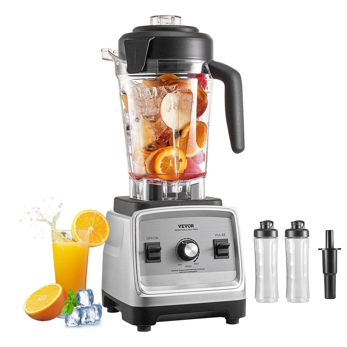 VEVOR Blender for Smoothies, 85 oz 1400W, Professional Blender with Powerful Motor, Multi-Functional Food Processing Blender with 2 Cups for Smoothie/Milkshake/Juice, Fits for Kitchen - BDJYZSBJBJ303DP5JV1 - view 1