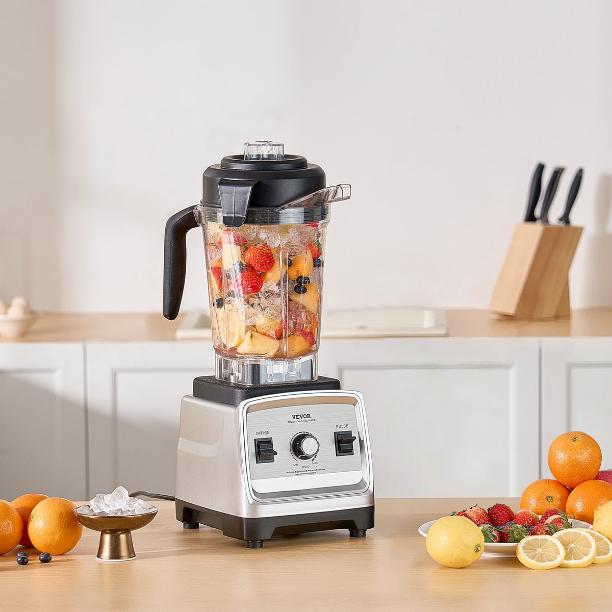 VEVOR Blender for Smoothies, 85 oz 1400W, Professional Blender with Powerful Motor, Multi-Functional Food Processing Blender for Smoothie/Milkshake/Juice, Fits for Kitchen - BDJYZSBJBJ306J8G2V1 - view 9