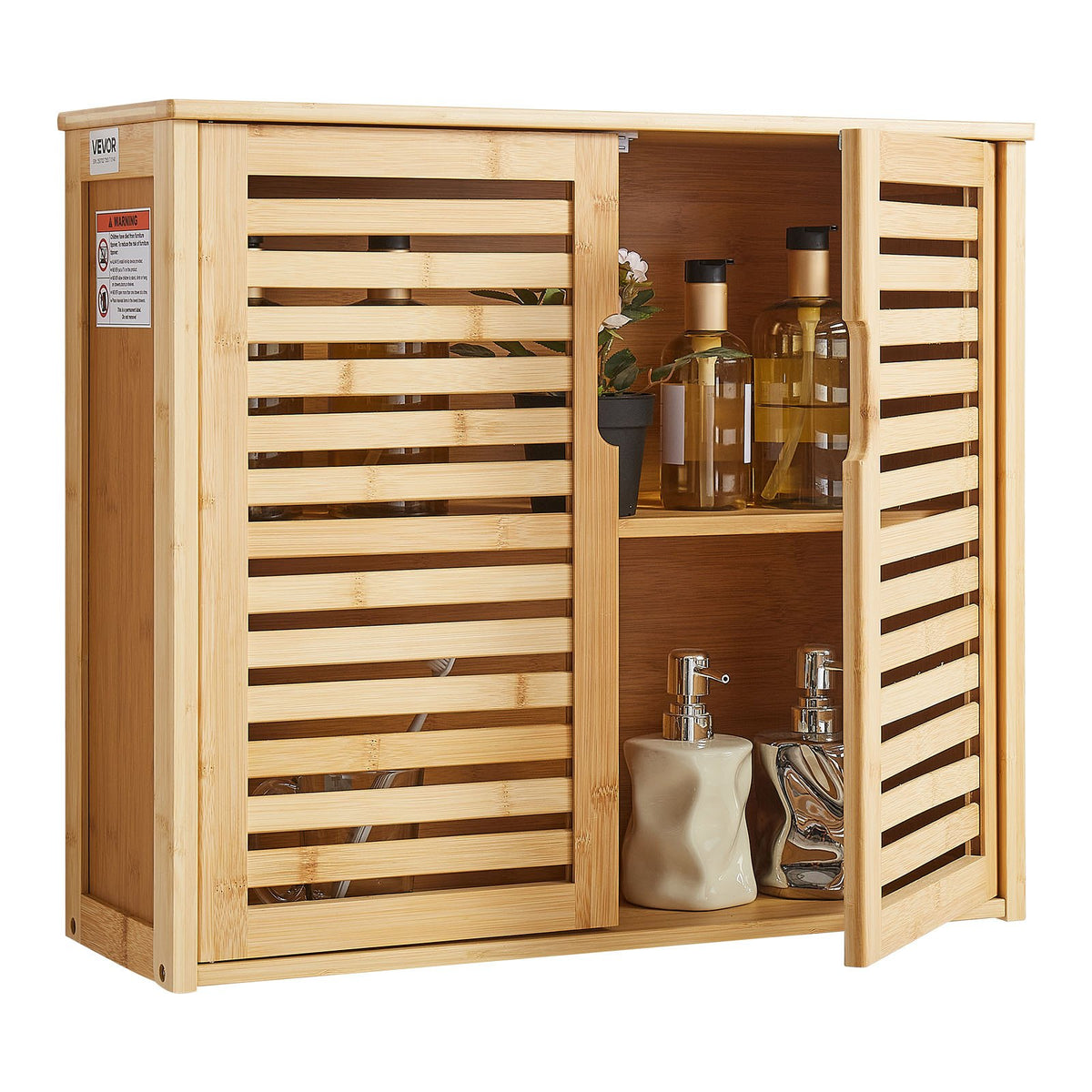 VEVOR Bathroom Wall Cabinet, 2 Doors and Adjustable Shelf with 3 Height Levels, Over the Toilet Storage Medicine Cabinet Wall Mounted, Hanging Organizer with Shelves for Laundry Room Kitchen Restroom - BDMJG2JSPKMZD4L3D001V0 - view 1