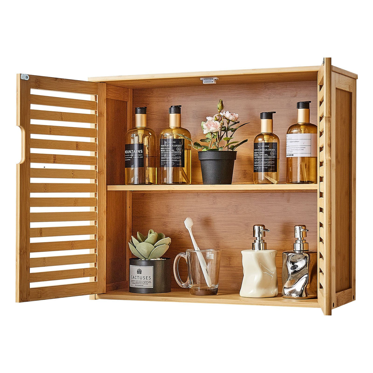 VEVOR Bathroom Wall Cabinet, 2 Doors and Adjustable Shelf with 3 Height Levels, Over the Toilet Storage Medicine Cabinet Wall Mounted, Hanging Organizer with Shelves for Laundry Room Kitchen Restroom - BDMJG2JSPKMZD4L3D001V0 - view 10
