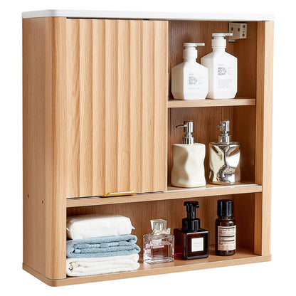 VEVOR Bathroom Wall Cabinet, with Door and Adjustable Shelf, Over the Toilet Storage Medicine Cabinet Wall Mounted, Hanging Organizer with Shelves and Open Partition for Laundry Room Kitchen Restroom - BDMJG2JYJGBDMXBZY001V0 - view 1