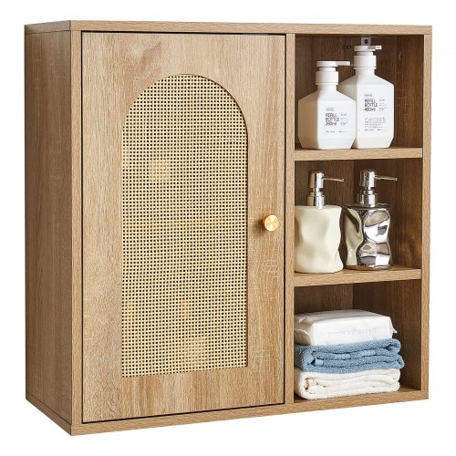 VEVOR Bathroom Wall Cabinet, Door and Adjustable Shelf with 5 Height Levels, Over the Toilet Storage Medicine Cabinet Wall Mounted, Hanging Organizer with Shelves for Laundry Room Kitchen Restroom - BDMJG3JDPKMRVXOZI001V0 - view 2