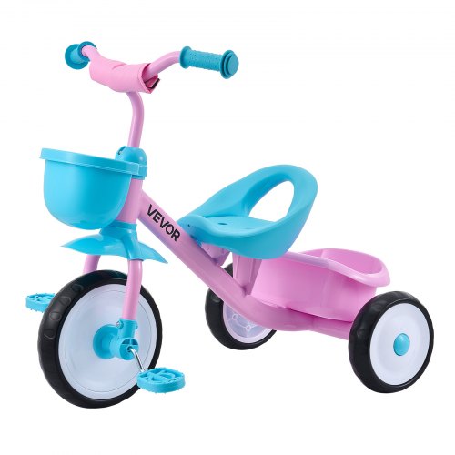 VEVOR Toddler Tricycle for 2-5 Year Old, Kids Trike with Adjustable Seat, Storage Basket, Carbon Steel Frame, Handlebar Grips for Outdoor Play, Tricycle for Toddlers, Birthday Toy for Boys and Girls - BDSTGBDDPHLL2A6NV001V0 - view 2