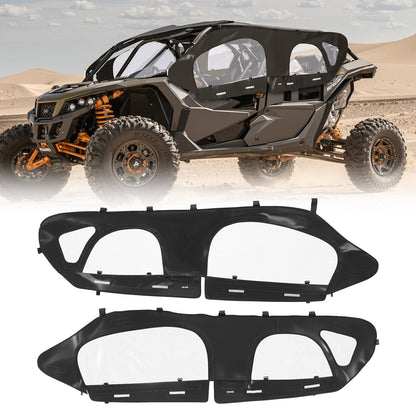 VEVOR Cab Enclosure Upper Doors, Compatible with Can-Am Maverick X3 MAX 4-Seater 2017-2024, Soft Upper Doors, Windproof Upgraded Zipper UTV Soft Side Window Kit, Work with Roof and Partial Windshields - BDWQCANAMMAV1RXOE001V0 - view 1