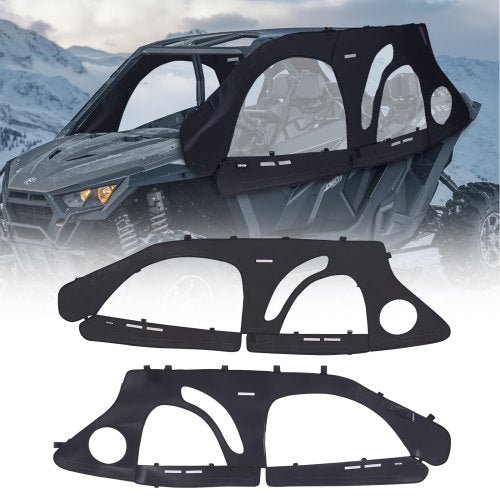 VEVOR Cab Enclosure Upper Doors, Compatible with Polaris RZR PRO 2020-2024/Polaris RZR Turbo2022-2024, Soft Upper Doors, Upgraded Zipper UTV Soft Side Window Kit, Fit with Side Mirrors and Windshields - BDWQPOLARISRJFHE6001V0 - view 2