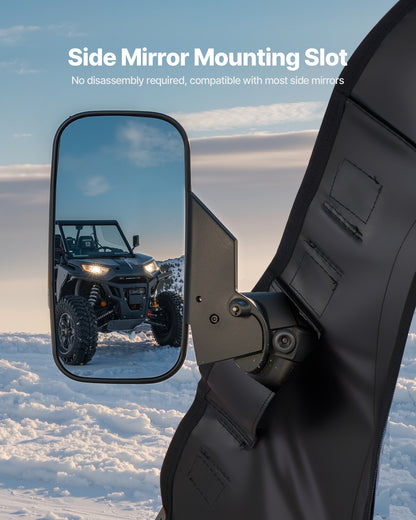 VEVOR Cab Enclosure Upper Doors, Compatible with Polaris RZR PRO 2020-2024/Polaris RZR Turbo2022-2024, Soft Upper Doors, Upgraded Zipper UTV Soft Side Window Kit, Fit with Side Mirrors and Windshields - BDWQPOLARISRJFHE6001V0 - view 6