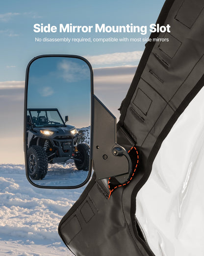 VEVOR Cab Enclosure Upper Doors, Compatible with Polaris RZR PRO XP/Turbo R 2020-2024, Soft Upper Doors, Windproof Upgraded Zipper UTV Soft Side Window Kit, Work with Side Mirrors and Windshields - BDWQPOLARISRK0HS6001V0 - view 6