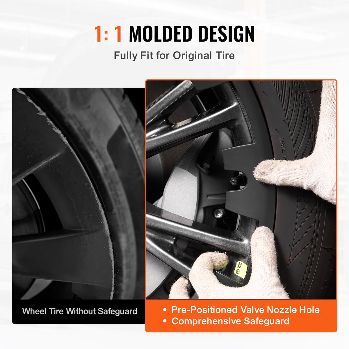 VEVOR Wheel Rim Cover Hubcaps, 20 in, Model Y Fully Fit Hubcap with Snap, Guard Tape & Valve Nozzle Hole, ABS & PC Hubcap with Upgraded Buckle, High Rigidity & Less Wind Drag, Fits for All Weather Use - BFGLGGZYKBFG0GLT1V0 - view 4