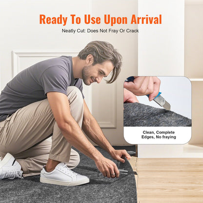 VEVOR Rug Pad Without Slip Resistance, Protective Cushioning Carpet Pad, 8' x 10', 1/2"Thick, 100% Pure Polyester Felt, 7-8㎡ Premium Comfort Underfoot Carpet Padding Rug Cushion for All Floors, Gray - BFHDTDSXPMFH8JOXYV0 - view 6