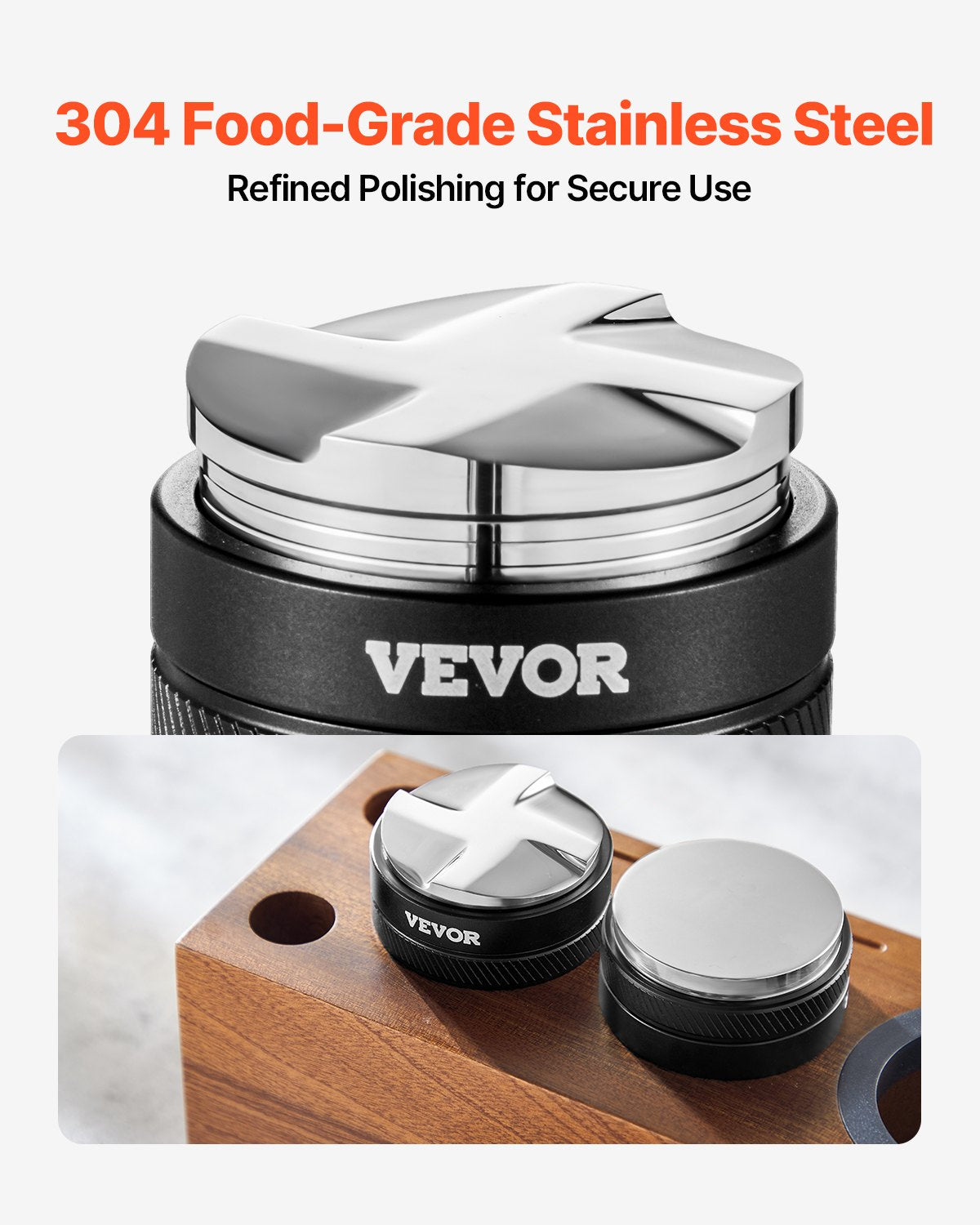 VEVOR Coffee Distributor 53mm, 2-in-1 Adjustable Espresso Distributor with Fan-Shaped Base, Coffee Distributor 304 Stainless Steel with Easy-to-Disassemble Design - BFQ53MMBXGLP9KOV6V0 - view 6