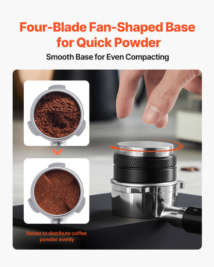 VEVOR Coffee Distributor 58mm, 2-in-1 Adjustable Espresso Distributor with Fan-Shaped Base, Coffee Distributor 304 Stainless Steel with Easy-to-Disassemble Design - BFQ58MMBXGLPNMZ0ZV0 - view 5