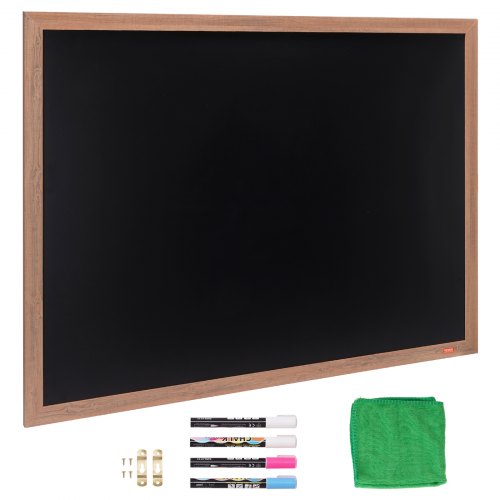VEVOR Magnetic Chalk Board, Hanging Message Signs with Chalks, Vintage Chalkboard Sign, Rustic Brown Framed Calendar and Bulletin Combo Boards, 35"x46", Kitchen, Home Decor, Wedding - BG3546INCHMDFSHWLV0 - view 1