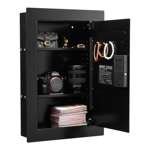 VEVOR Wall Safe, 3-Tier Hidden Wall Safe with Fingerprint, Password, Key & Turning Knob, Q235 Cold-Rolled Steel In-Wall Box with Adjustable Shelves & Key Holders for Money, Jewelry, Passport, Document - BGBXJ41522INRM189001V9 - view 2