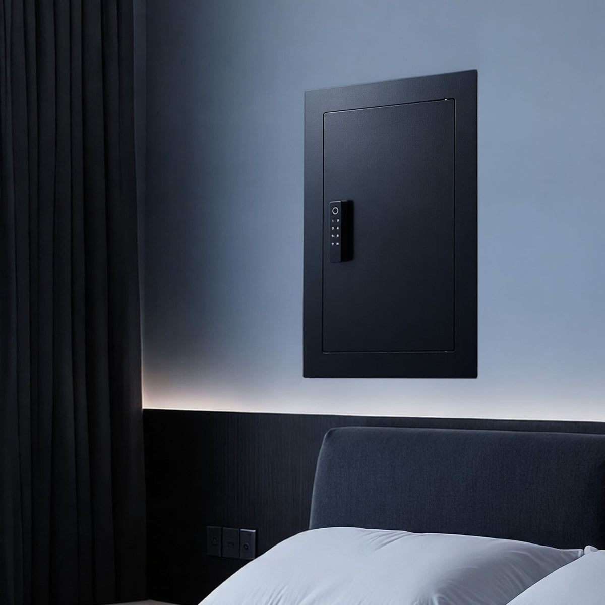 VEVOR Wall Safe, 3-Tier Hidden Wall Safe with Fingerprint, Password, Key & Turning Knob, Q235 Cold-Rolled Steel In-Wall Box with Adjustable Shelves & Key Holders for Money, Jewelry, Passport, Document - BGBXJ41522INRM189001V9 - view 9