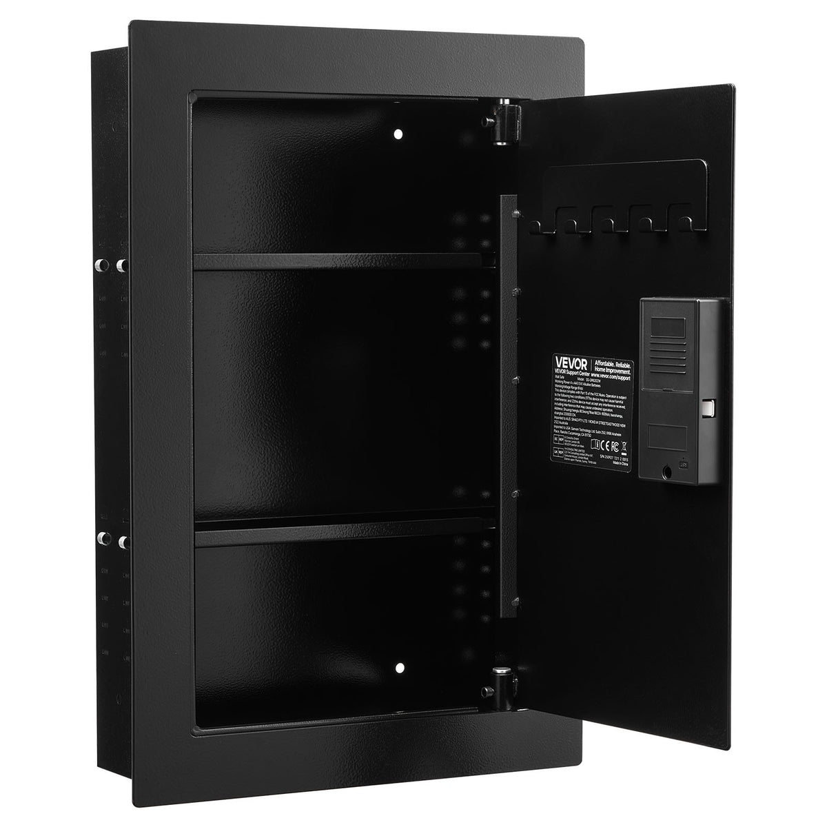 VEVOR Wall Safe, 3-Tier Hidden Wall Safe with Fingerprint, Password, Key & Turning Knob, Q235 Cold-Rolled Steel In-Wall Box with Adjustable Shelves & Key Holders for Money, Jewelry, Passport, Document - BGBXJ41522INRM189001V9 - view 10