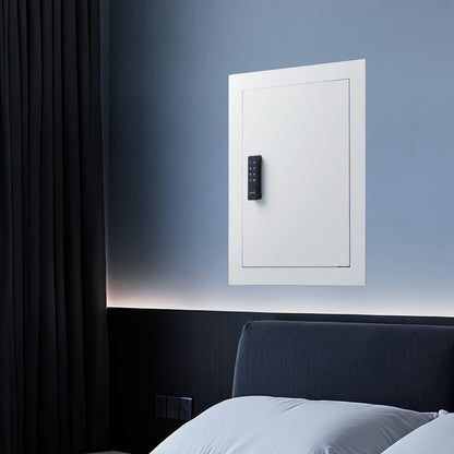 VEVOR 0.83 sq.ft Wall Safe, 3-Tier Hidden Wall Safe with Password, Key & Turning Knob, Q235 Cold-Rolled Steel In-Wall Box with Adjustable Shelves & Mounting Holes for Money, Jewelry, Passport, White - BGBXJ4162522X2SV6001V9 - view 9
