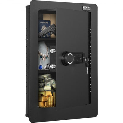 VEVOR 25.59" Tall Wall Safe, 3-Tier Hidden Wall Safe with Keypad, 3 Removable Shelves & 6 Key Holders, Q235 Cold-Rolled Steel In Wall Safe with LED Light & Vibration Alarm for Money, Jewelry, Passport - BGBXX09CUFT3G969UV9 - view 2