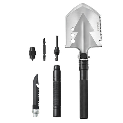 VEVOR Survival Shovel, 8 in 1 Camping Shovel Folding Multitool, Military Grade Portable Compact Tactical Shovel, Multifunction for Off-Roading, Camping, Hiking, Outdoor, Survivalist and Emergency - BGC2JKSS0000SG6TDV0 - view 1