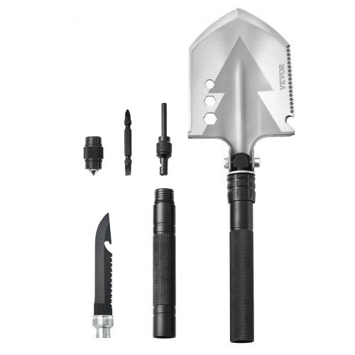 VEVOR Survival Shovel, 8 in 1 Camping Shovel Folding Multitool, Military Grade Portable Compact Tactical Shovel, Multifunction for Off-Roading, Camping, Hiking, Outdoor, Survivalist and Emergency - BGC2JKSS0000SG6TDV0 - view 2